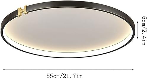Miniatura 8 de ZSJPDP Nordic Personality Black Round Ceiling Lamp with Letter Decoration Lighting Fixture 24 Inch Thick LED Flush Mount Ceiling Light Three