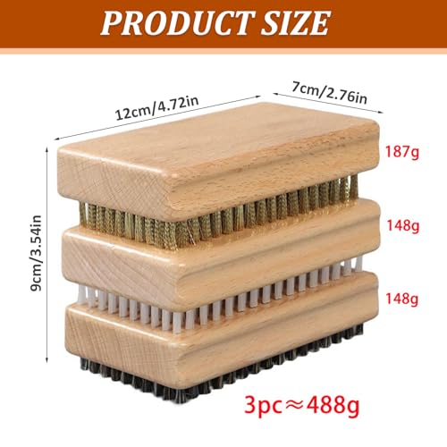Kit brosse snowboard brosse à cire de ski en bois pour enlever la rouille - 2