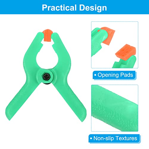 Patikil 2 Inch Spring Clamps, 4 Pack Plastic Flexible Anti-Slip Strong Backdrop Clamp Clips For Stand Diy Project Photography Studio Craft, Green #TOP3