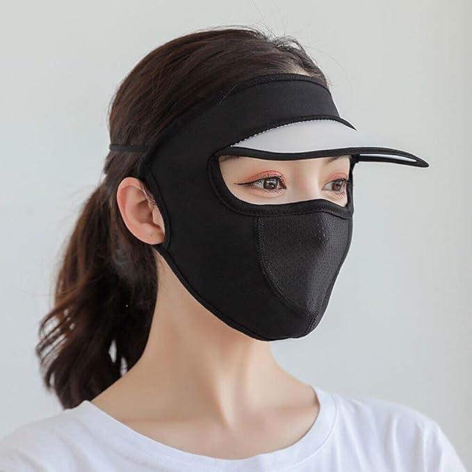 GABANICREATION UV Protection Cooling Sun Mask with Visor – Breathable Full Face Mask for Women, Sun Shield Hat for Summer, UPF 50+ Outdoor Protection Face Cover, Dustproof Face Mask Visor-image-24