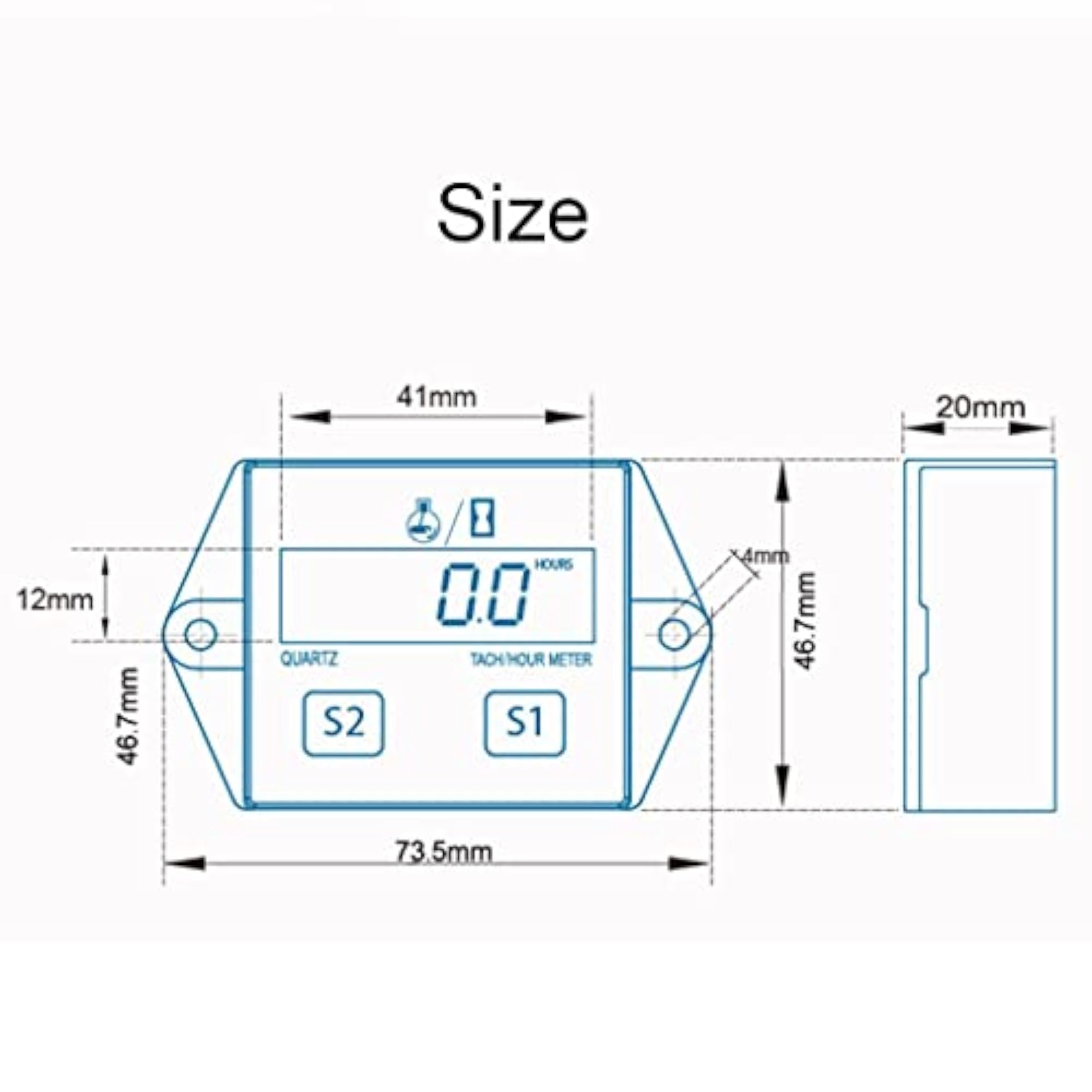 CBOLLY - Digital RPM Hour Tach Meter for Bike