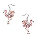 DianaL Boutique Pink Flamingo Earrings Rhinestone Crystal Enamel Gift Boxed