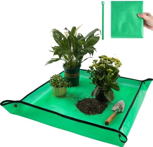 Onlysuki Waterproof Potting Mat for Indoor Plants 26.8"X26.8" Square Succulent Potting Mat Planting Tray Soil Change Mat Gardening Gifts for Plant Lovers