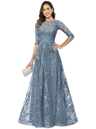 SOLODISH Lace Applique Mother of The Bride Dresses A Line Evening Formal Dresses for Women4
