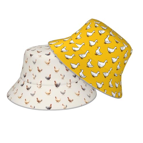 Image of Bucket Hat Double-Side-Wear Reversible Sun Hat Beach Travel Hiking for Women Men