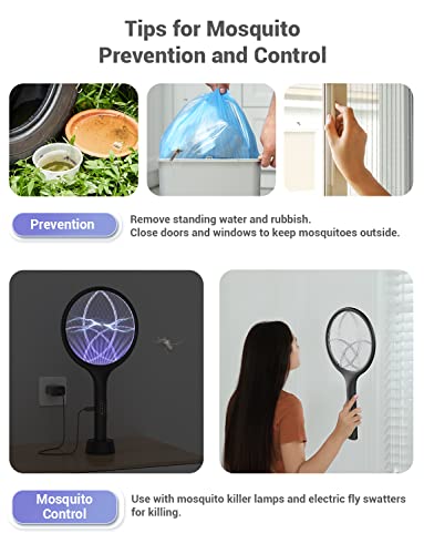 image for YISSVIC Electric Fly Swatter 4000V Bug Zapper Racket Dual Modes Mosqui