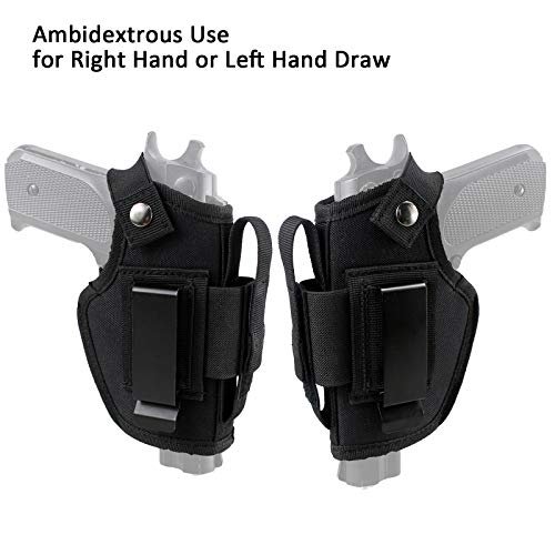 Depring Concealed Carry Holster IWB OWB Car Holster with Magazine Slot and 2 Strap Mounts for Right and Left Hand Draw Fits Subcompact to Large Handguns | Version 2.0
