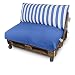 HAPPERS Cojín para Palets Toldotex Azul a Rayas Respaldo 120x45x20