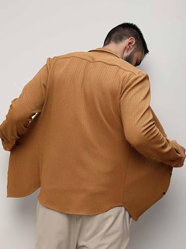 Image of Noble Monk Men's Regular Fit Casual Shirt |Full Sleeve| Polo Neck |Casual Shirts for Men
