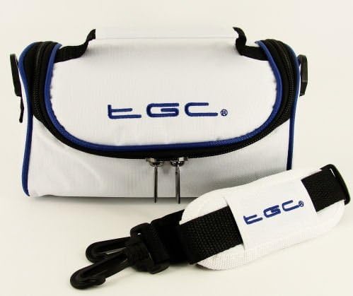 TGC ® Camera Case for SiPix SP 1300 Shoot & Share with shoulder strap and Carry Handle (Cool White & Dreamy Blue)