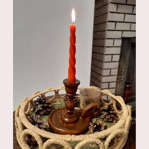 Retro Wood Taper Candle Holder?Candlestick Holders Candlelight Stand for Farmhouse Decor Home Wedding Party Table Decoration (Candlestick Holder)