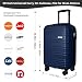 Luggage Depot Carry On Suitcase, TSA Lock, Cabin Travel, ABS Navy Blue