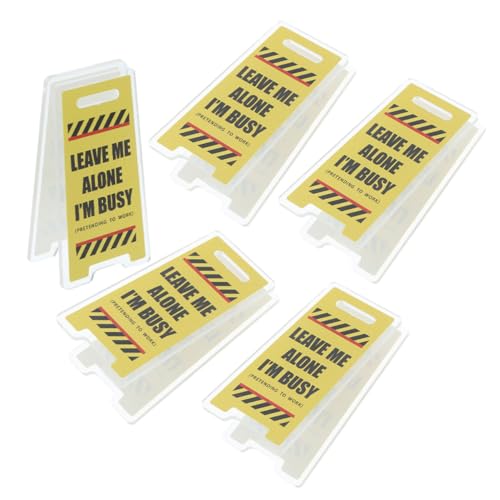 OUNONA 5個アクリル両面メモホルダー かわいいデスクアクセサリー 警告サイン形状のユニークなメモクリップ 教師 学生向けの実用的なデス
