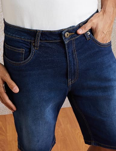 Image of Amazon Brand - Symbol Men's Cotton Rich Stretchable. Regular Fit Denim Shorts