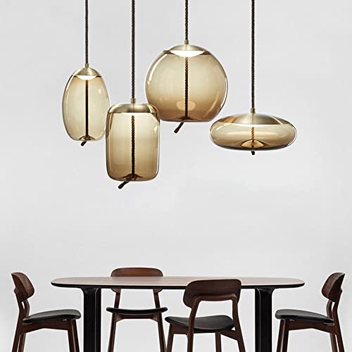 Suspension nordique en verre pour éclairage de table de restaurant