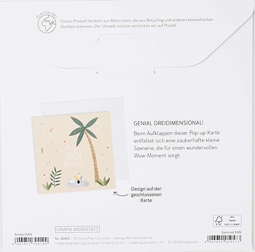 Graphic Workshop, Pretty Pop-Up Card, Three-Dimensional, Let You Celebrate, White, DIN A5 - Image 3