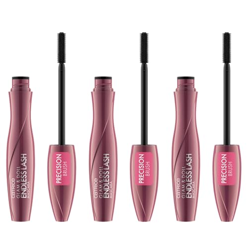 Catrice Glam & Doll Endless Lash Mascara, Schwarz, volumengebend, definierend, verlängernd, matt, vegan, ohne Mikroplastikpartikel, Nanopartikel frei, ohne Parfüm, 3er Pack (3x10ml)