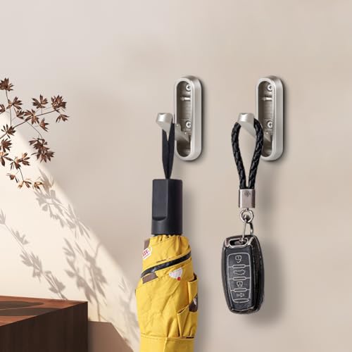 Miniatura 8 de Flintronic Ganchos Plegables Pared, 2 Piezas Ganchos Colgador Aluminio Plegable, Ganchos De Abrigo Plegable, Autoadhesiv Gancho Pared Puerta, Para Colgar Abrigos Bufandas, Monederos Y Más, Plata