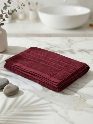 Image of Monte Carlo Essential 100% Cotton Small Bath Towel | 340 GSM Ultra Lightweight & Quick Dry | Soft Absorbent Compact Towel 60x120 cm | Bathroom Towel for Gym, Travel & Daily Use (Soho) | Purple