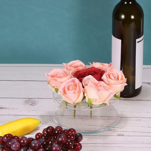 Centre de table rond de 20,3 cm en acrylique transparent haute finition - 6