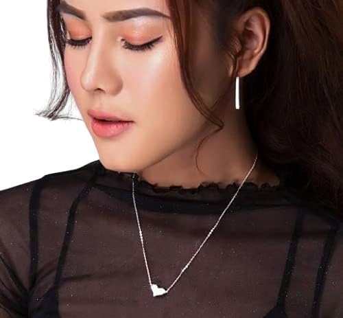 HotMixCold Dainty Puffy Heart Necklace, Silver Heart Jewelry, Simple Everyday Jewelry, Affordable Bridesmaid Gifts - Image 3