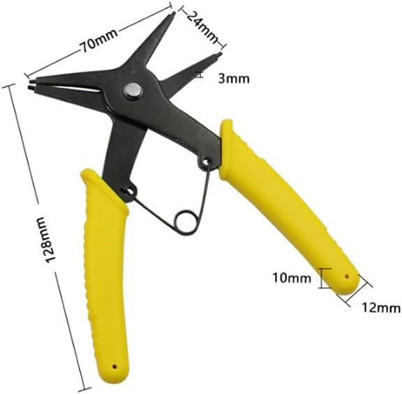 Miniatura 8 de 1 unids 2 en 1 alicates de doble propósito, alicates de circuito internos y externos, alicates de desmontaje de resorte, abrazadera interna y