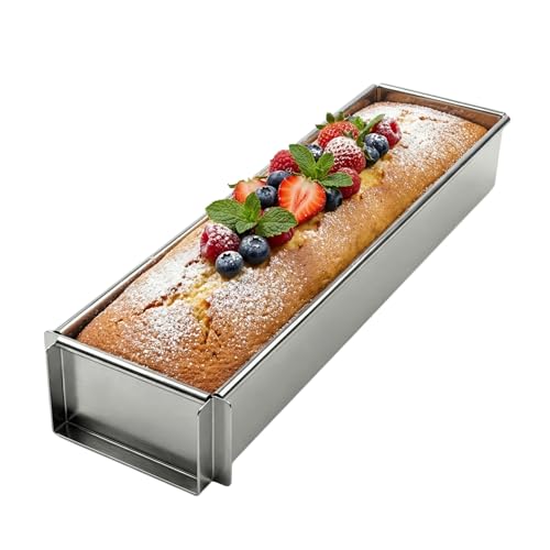 Truzoig Tiramisu Pan Rectangle Cake Pan with Removable Frame & Non-Stick Coating Rectangle Cake Pan for Cheesecake Mousse Lasagna Baking Tray for Home & Commercial Use