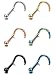 ORAZIO 18-20 Gauge 6PCS Stainless Steel Nose Studs Rings Piercing Body Jewelry