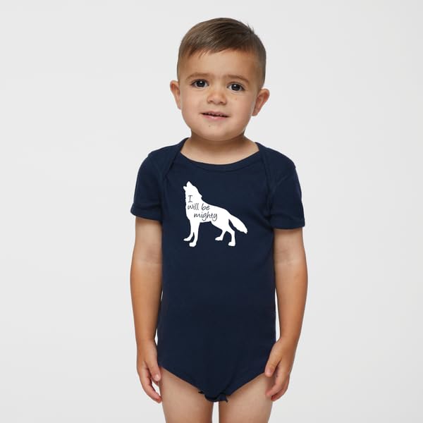 I Will Be Mighty Wolf Bodysuit, Lap Shoulder Short Sleeve Cotton Jersey Shirt for Newborn Baby Girl & Boy Gift2