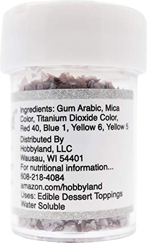 Hobbyland Edible Glittery Flakes (Metallic Silver Glitter Flakes, 1/4 Oz) #TOP2