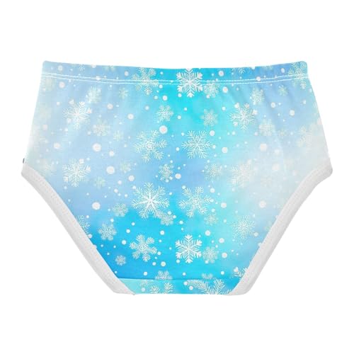 Designer Toddler Girls Underwear 2t Cotton Panties Little Girl White Snowflakes Blue Briefs Kids Undies2