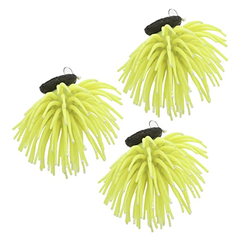 Naroote Decoración de Artificial para Pecera, Bola de Erizo de Mar Colorida, Adorno de Acuario para Decoración de Peceras, Agua Dulce y Salada, 3 Piezas de Silicona Amarilla