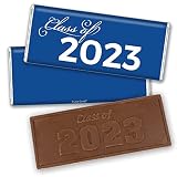 12ct Blue Graduation Candy Party Favors Class of 2023 Wrapped Chocolate Bars by Just Candy