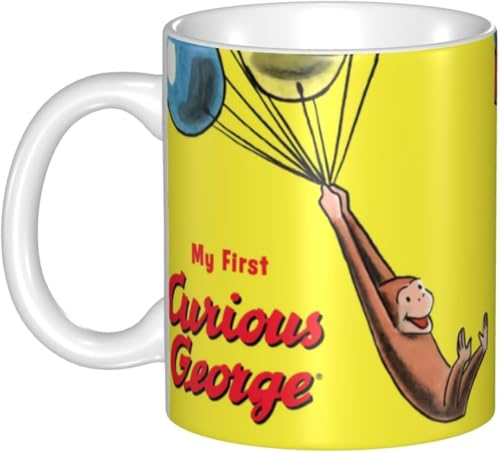 マグカップ 330ml アニメ おさるのジョージかわいい おしゃれ マグ コーヒーカップ コーヒーマグ 陶器 セラミック カップ 大容量 耐熱 耐冷 電子レンジ対応 コップ 食器 人気 誕生日 母の日 父の日 友人 同僚 プレゼント