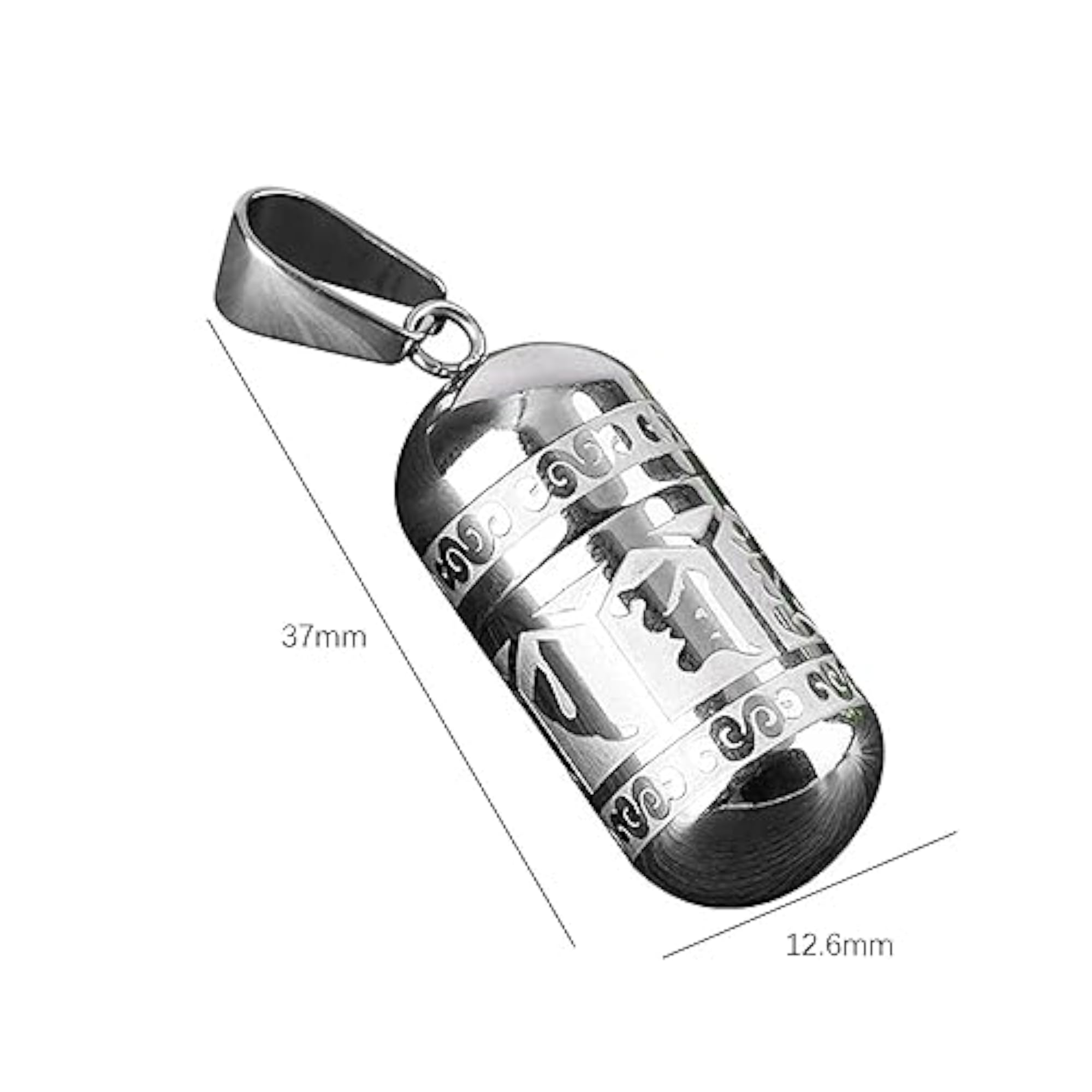 Engraved Openable Urn Pendant Charm in Silver