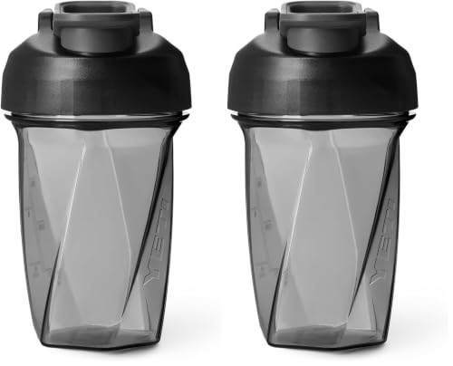 Image of YETI Yonder Helimix Vortex Blender Shaker Bottle Holds up to 20oz | No Blending Ball or Whisk | USA Made | Portable Pre Workout Whey Protein Drink Shaker Cup | Dishwasher Safe, Charcoal (Pack of 2)