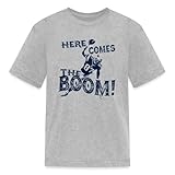 Spreadshirt Rob Gronkowski Gronk Spike Here Comes The Boom Kid's T-Shirt, L, Heather Gray