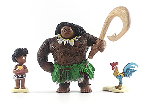 Gdyj 6Pcs Moana Figure Topper Cake Toy Doll|3.5-Inches Ana Figurines Cut Cake Toppers|Desktop Ornaments Decorations & Party Favors |For Moana Party Birthday Cake Decoration #TOP1