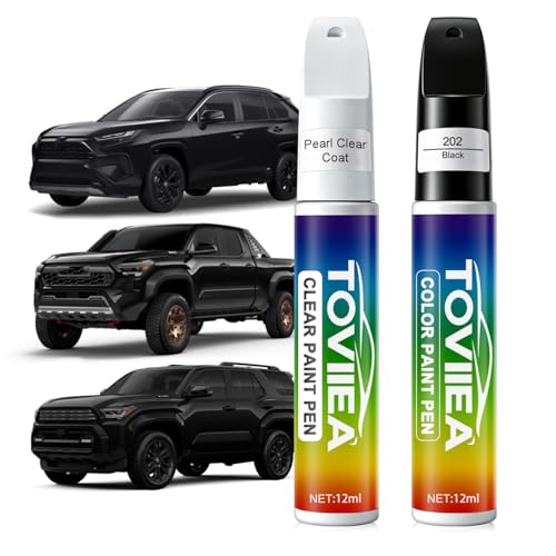 Image of Black(202) Touch Up Paint for TOYOTA | 2-In-1 Car Scratch Remover Pen, Car Paint Scratch Repair Kit for Scratches, Chips & Nicks,2-PCS SET