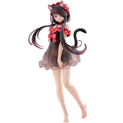 Image of Tongyundacheng Kurumi Tokisaki Figure Cat Ears Girl Action Figure 20cm PVC Anime Statue Collectible Desktop Model Anime Decoration Ornament Manga Gifts