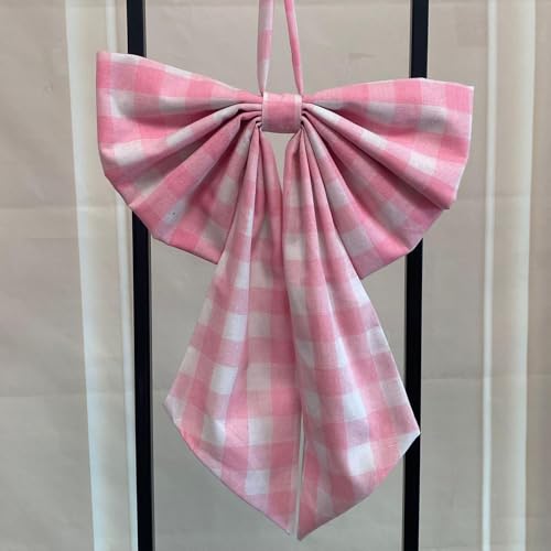 Lazos navideños grandes de tela para decoración de ventanas y hogar 4