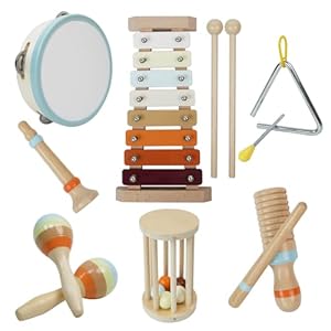 Toddler Musical Instruments,Kid Musical Instrument,Baby Musical Instruments, Musical Instruments for Toddlers1-3,Montessori Kid Musical Instruments,Wooden Musical Instruments ToysSet 7 in1,Gift