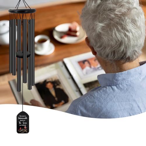Image of ASTARIN Personalized Wind Chimes for Outside Deep Tone,Customized Windchime Outdoors, Chimes for Outdoors,Sympathy Wind Chimes Memorial for Mom Dad,All Metal Wind Chime