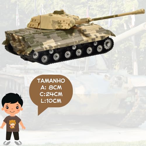 Brinquedo Carrinho Tanque de Guerra Militar Controle Remoto (Colorido)