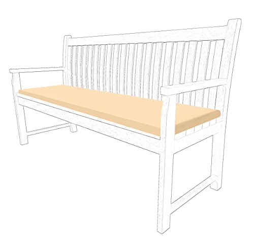 iSTYLE MODE BETTER HOME CHOICE 2 3 & 4 Seater Outdoor Garden Bench Cushion Water Resistant Patio Furniture Rectangle Bench Cushion Comfortable Seat Pad Soft Non-Slip Furniture Pad (Beige, 4 Seaters)
