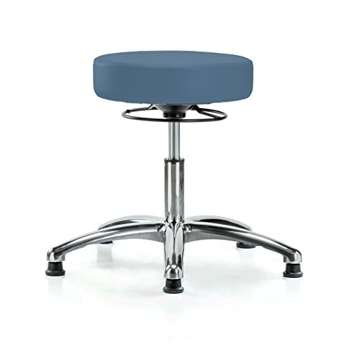 Image of Perch Chrome Medical Stool, 360 Ring, Glides, 18 inch-23 inch, Newport Fabric