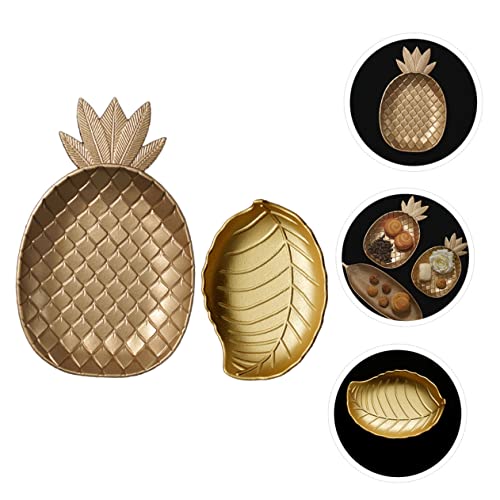 Rorpoir 2Pcs Dining Table Storage Tray Gold Trim Utensil Holders Wood Serving Tray Cosmetic Makeup Tray Wood Serving Plates Jewelry Trinklet Holder Candy Tray Wood Fruit Plate Food Plate #TOP3