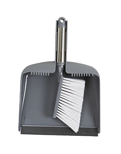 Evriholder Sophisti-Clean Stainless Steel Dustpan and Brush, Silver