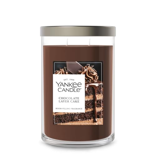 Yankee Candle Large Tumbler Scented Candle with up to 80 Hour Burn Time Premium Plant Wax Blend for Consistent Burn 20 oz Tumbler Candle with Room Filling Fragrance Chocolate Layer Cake