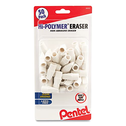 Pentel® Hi-Polymer® Radierkappen, Weiß, 50 Stück